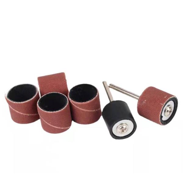Red Aluminum Oxide Polishing Sand Paper Spindle Sanding Sleeves Bands for Nail Drill Bits