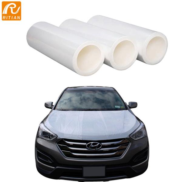 UV Resistant 70 um White Glossy Automotive Protective Film for Car Paint and Vehicle Surface Protection