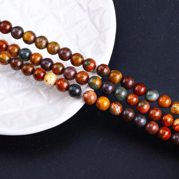 Red Turquoise Round Bead Natural Crystal Gemstone Loose Bead Strands for DIY Jewelry Making