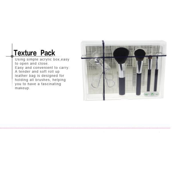Cruelty Free Travel Makeup Brush Set With Cement Handle Siver Aluminum