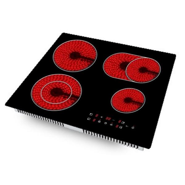 Stainless Steel 7200w Oval Zone Ceramic Hob Child Lock Safety