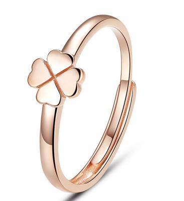 925 sterling silver jewelry lover Clover Korean Fashion Open Ring