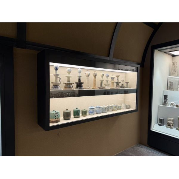 Functional Museum Hanging Display Cabinet with Double Layered Glass Design
