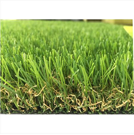 50mm Height Garden Fake Grass Double Wave Monofilament Yarn