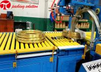 Línea de embalaje de cobre automática modificada para requisitos particulares de las bobinas con la embaladora de pesaje y