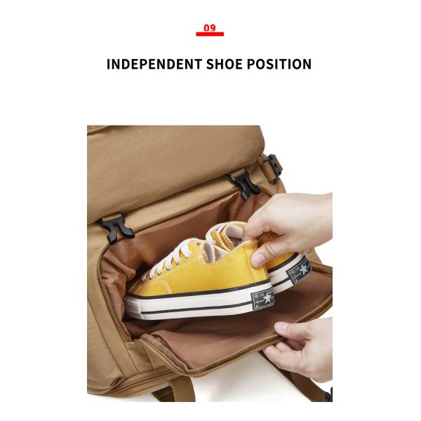 56-77 литров Винтажный холст Ноутбук рюкзак Хаки цвет водонепроницаемость