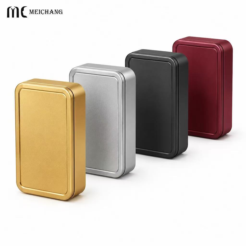 Rectangular Matte Tin Box with Separate Lid, Rounded Corners and Custom Logo Options (MC-810）