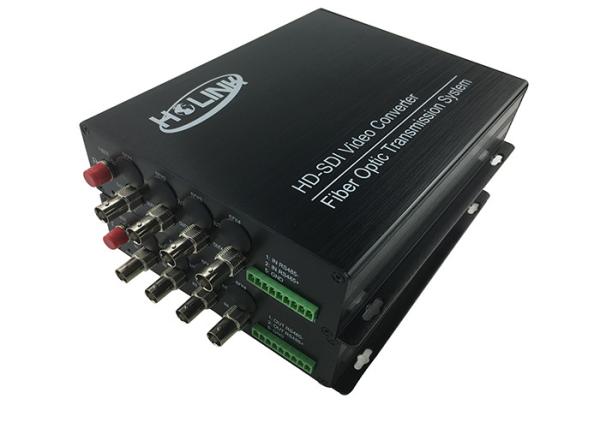4 ch 1080P HD SDI fiber optic video converter with HDCP Compliant 5V Power Supply optical audio transmitter