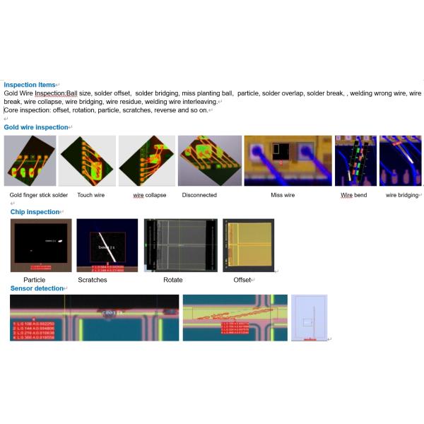 AOI Semiconductor wire bonding inspection for die bonding machine and track design