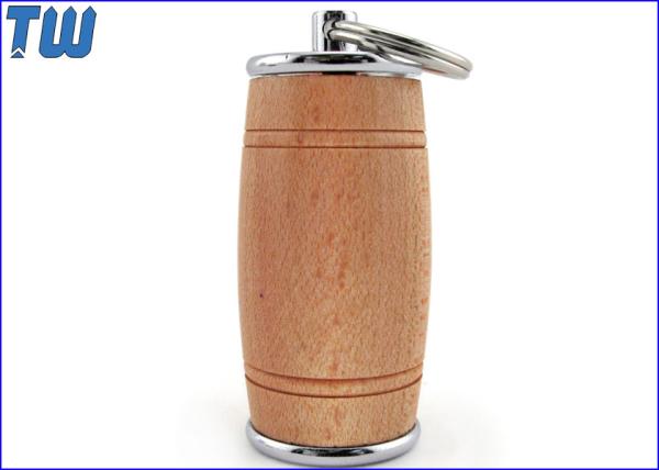 Mini Wine Barrel 4GB USB Flash Drive Wood Material Free Key Ring