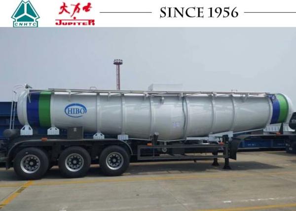 V Shaped Acid Tanker Trailer Large Safety Factor For Cross Border Transport