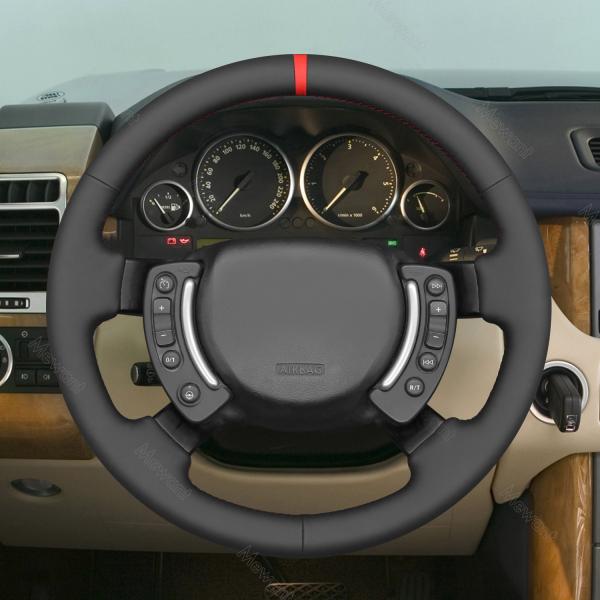 Custom High-quality Hand Stitch Black Leather Cool Style Steering Wheel Cover for Land Rover Range Rover III(L322) 2002-2012
