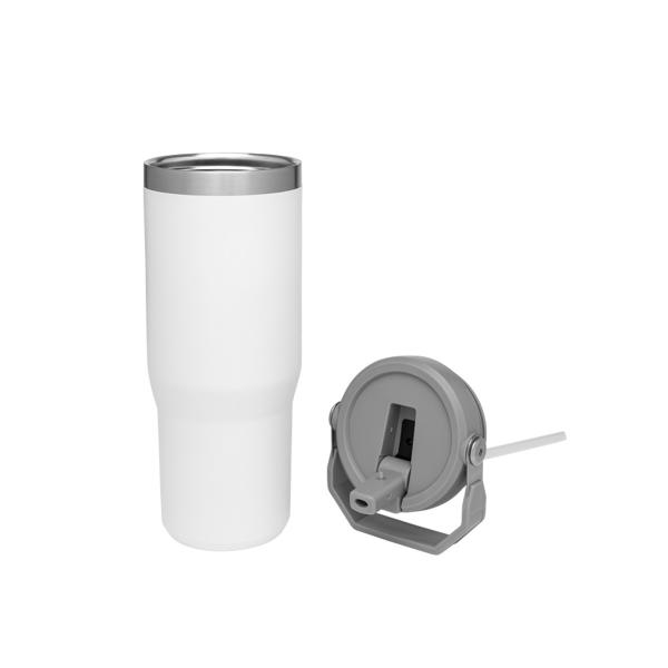 20 Oz tumbler con mango, tumbler aislado con tapa y voltear paja a prueba de fugas doble pared de acero inoxidable de vacío de viaje taza de café de agua aislada botella térmica