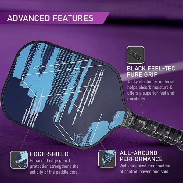 Professional Pickleball Paddle Set 2 Graphite Carbon Fiber Paddles 4 Balls 1 Bag