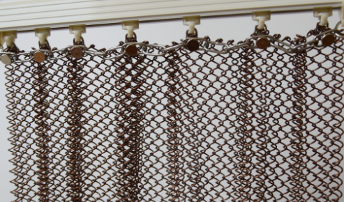 Diamond Hole Architectural Metal Coil Curtain 5mm 6mm Wire Diameter