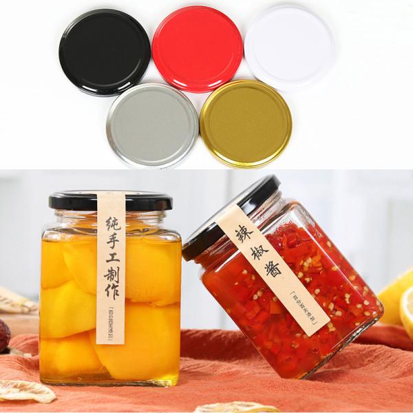 Square Shaped Glass Food Storage Jars With Screw Metal Cap Soda Glass Material