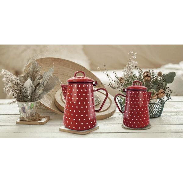 Eco Friendly Classic Saudi Type Enamel Tea Pot Water Kettles Custom Decal Design