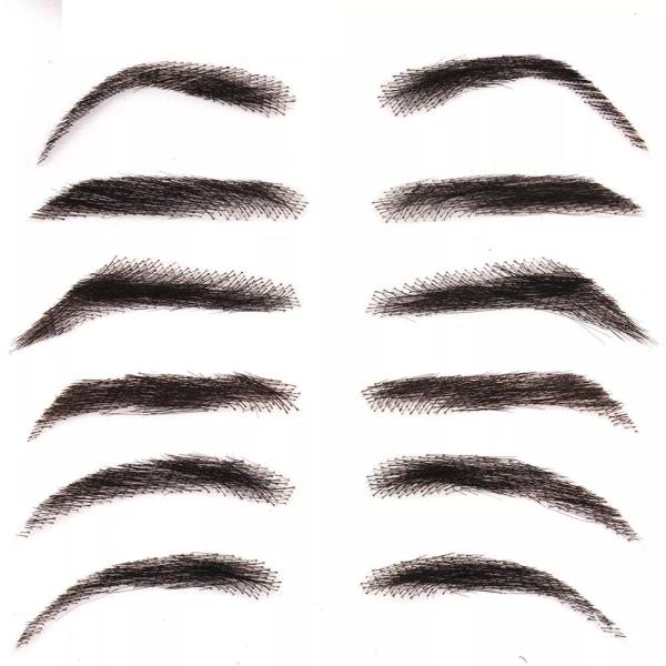 New High Quality false 100% Human Hair Lace Base Eyebrows Wig Brown Blonde