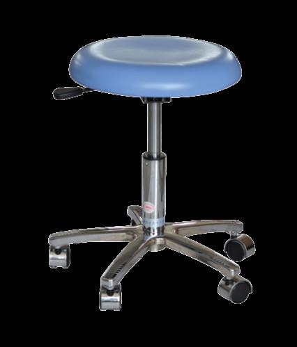 blue stainless steel medical stools with locking wheels φ380x430/530mm