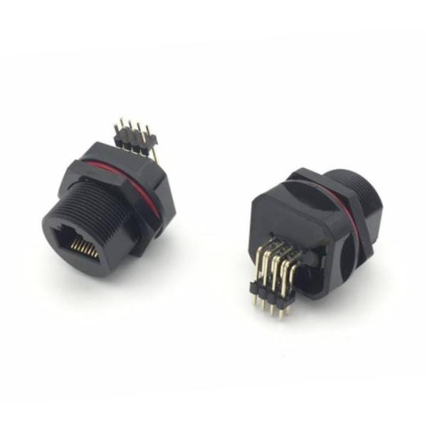 Waterproof Screw Lock RJ45 Jack, 90 degrees, welded,HULYN