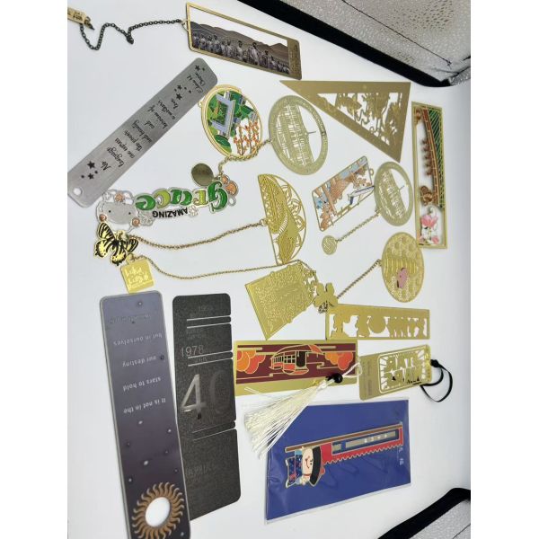 Students ruler shape bookmark Stainless steel etch bookmark custom with your own logo design