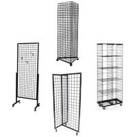 L'affichage noir de grille de fil en métal étire des présentoirs de matériel de marchandises de panneau de Gridwall