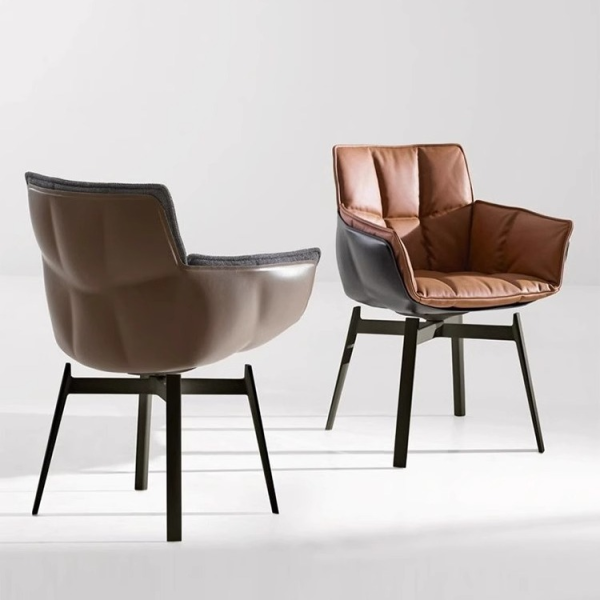 OEM PU Leather Portable Soft 360 Degree Swivel Chair Single Person Backrest Hospital Bedroom Living Room Dining Leisure Rotating