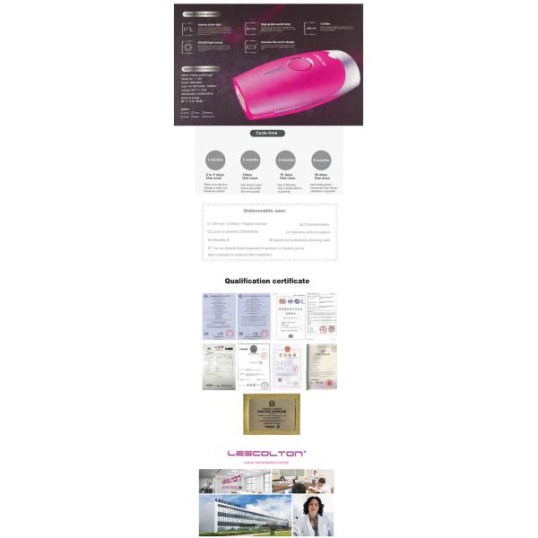 Handheld Laser Hair Removal Device , Permanent Hair Removal Machine For Home Use