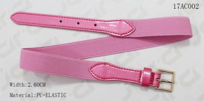 Shiny PU Tip Pink Kids Elastic Belts Elastic Tape / Glittery PU Available