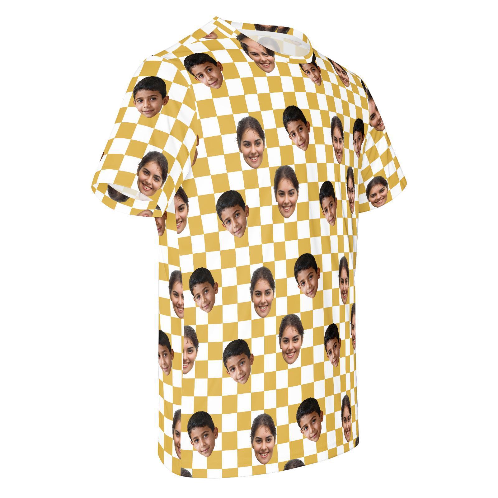 Men's Checkerboard Graphic Print T-Shirt with Soft Jersey Knit Fabric and Relaxed Casual Fit
