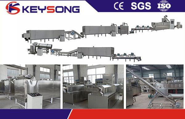 380V SS304 Breakfast Cereal Making Machine Double Screw Extruder Capacity 100 - 130kg / H