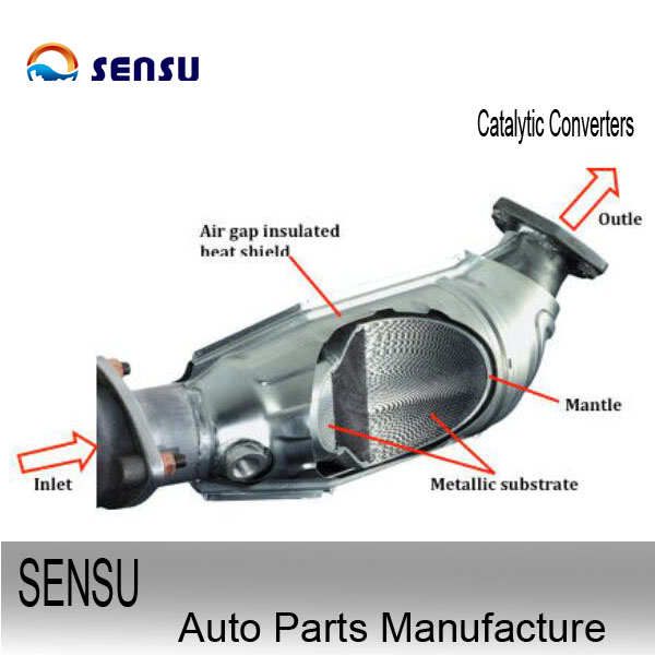 2 Inch Universal Catalytic Converter Oval Catalytic Converter 51mm 2.0L-3.5L