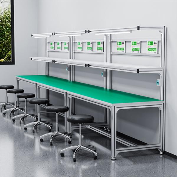 Space Electrostatic Discharge Workbench Featuring Foldable Legs and ESD Protective Coating Suitable for Small Electronics Workspaces