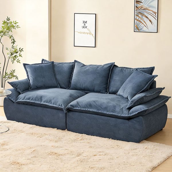 Compression Vacuum Sofa Set Home Furniture Modular Modern Luxury Corduroy 3 Seater Sponge Couch Living Room Frameless Sofa