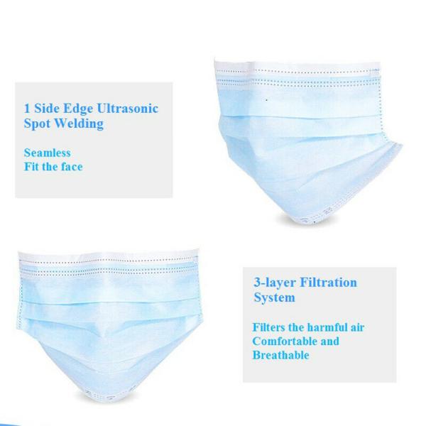 Blue Surgical Medical Mask Earloop Face Mask Surgical Disposable 3 Ply