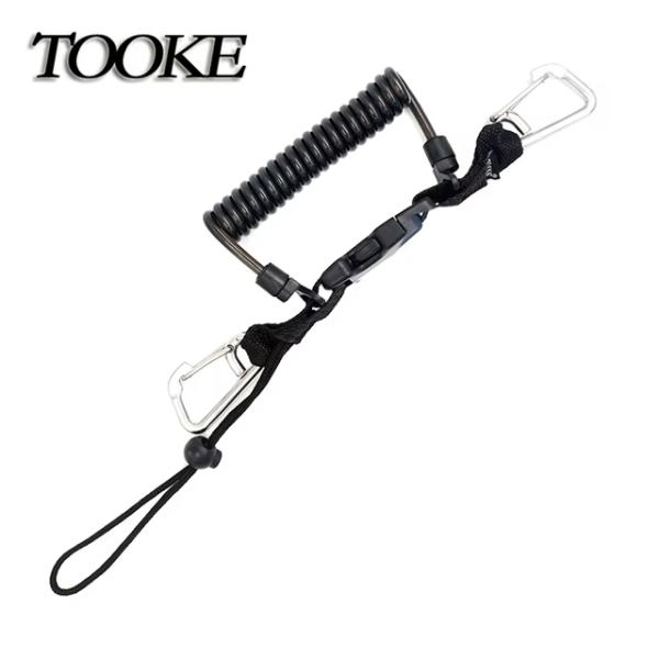 Safety Flexible Quick Release Scuba Diving Coil Lanyard For Underwater Gear Accessories