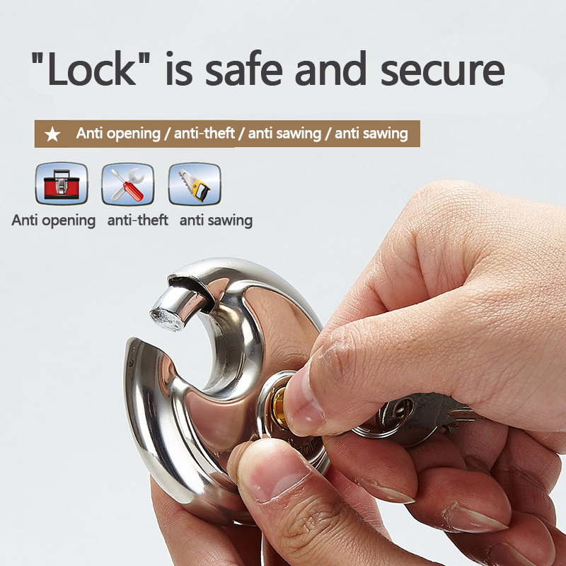 Водоустойчивый замок диска нержавеющей стали с ключом с Padlock сережки 8 дюймов на открытом воздухе