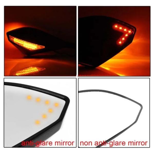 Custom Motorcycle LED Turn Signal Rearview Side Mirrors Sample Make Sample with ABS