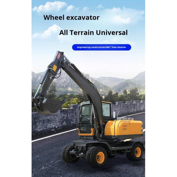 Peso de trabalho 8000KG Excavadora de rodas Trabalhos de pavimentação Trituração 0,3m3 Capacidade