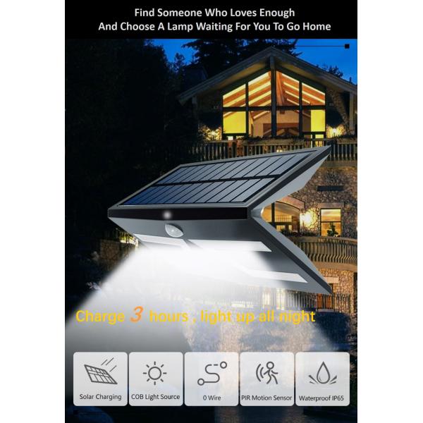 Patio Landscape Garden Solar Pir Security Light With Motion Sensor