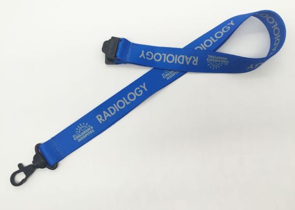 Blue sublimation printing lanyards/ heat transfer lanyards with plastic lobster clip