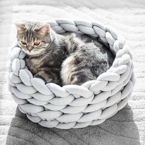 Грубая рука шерстей - сплетенная кровать щенка ткани Washable DIY гнезда кота любимца руки машины грубая