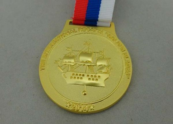 3D Zinc Alloy Material Russia Die Cast Medals Gold Plating 45 mm