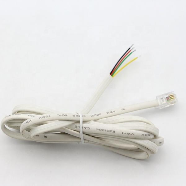 OEM 1m  White Black RJ9 RJ11 Male 4p4c to Stripped Wire Open Cable
