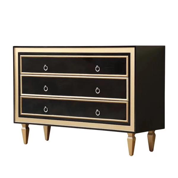 Xinyu PC002 Living Room Vintage Solid Wood Cabinet With Drawers Black