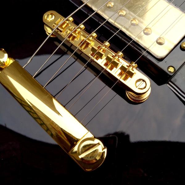 LP Custom Shop Black Color Electric Guitar EBONY Fretboard Binding frets Golden Hardware