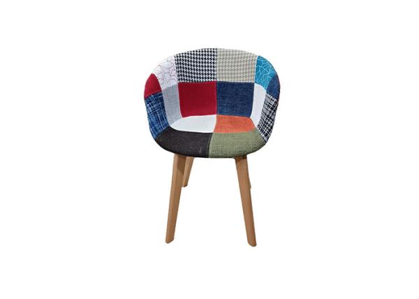 Wrinkle Resistance Patchwork Dining Chair , Beech Contemporary Dining Chairs Upholstered