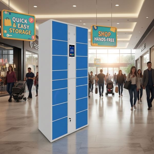 Smart Storage Locker Touch Screen Electronic Luggage Locker Intelligent Parcel Delivery Kiosk Steel Cabinet OEM