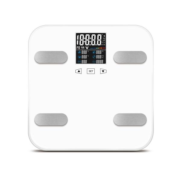Colorful Big Lcd Dispaly Bathroom 396lb Smart Bluetooth Body Analyser Scale