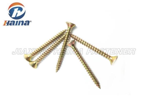 DIN7505 5X30mm Pozi Drive Csk Head Self Tapping Screws Yellow Zinc Plated 30MM Length